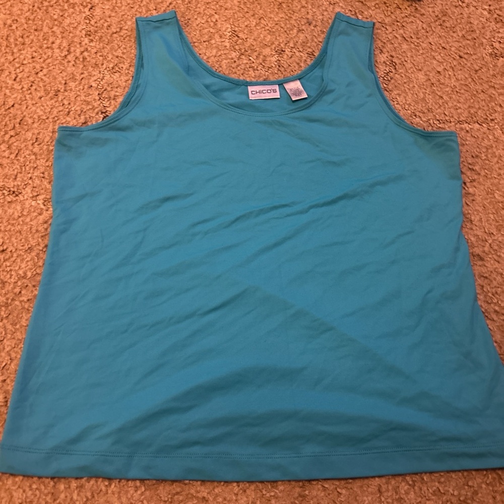 Chico's Blue Boxy Sleeveless Tank Top